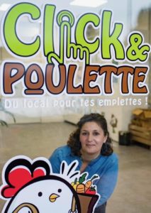 Individuell gestaltetes Schaufenster für den Selbstbedienungsladen mit lokalen Produkten