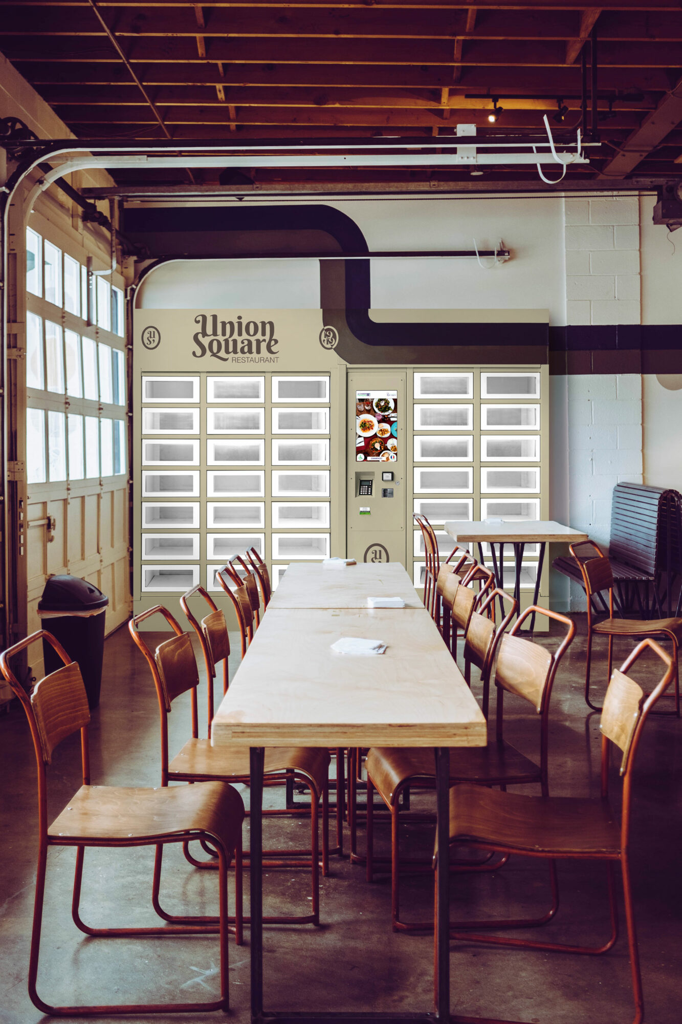 Vernetztes Automat-e-Schließfach innerhalb einer Kantine